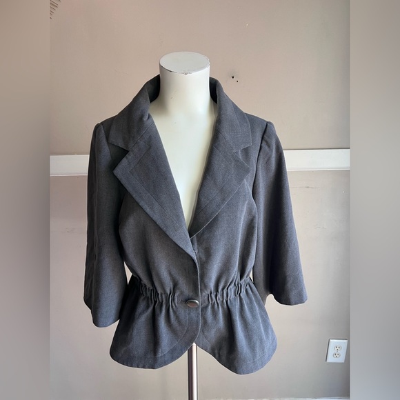 Chelsea & Theodore Jackets & Blazers - Chelsea & Theodore Charcoal Peplum Blazer Size M